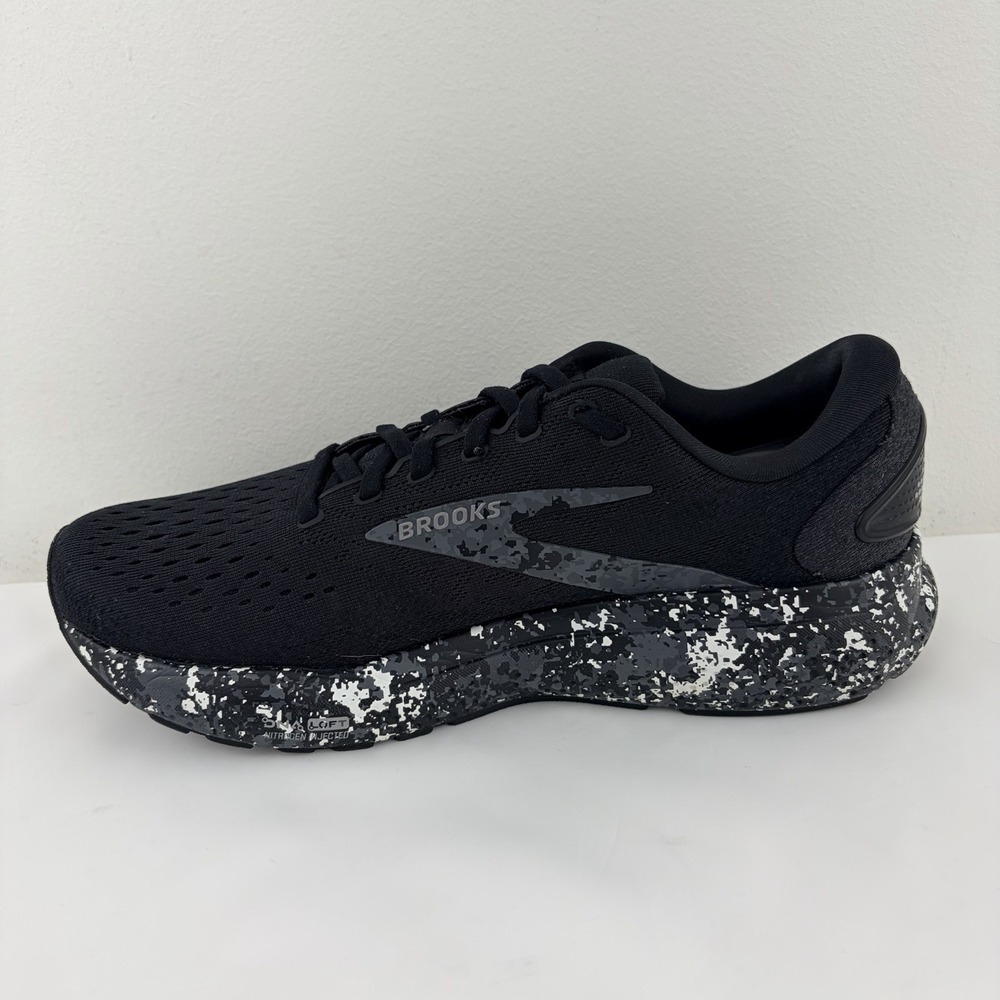 Brooks Ghost 16 Mens 8.5 D Black Grey Camo Running Shoes 1104181D062 Cushioned - Picture 6 of 9